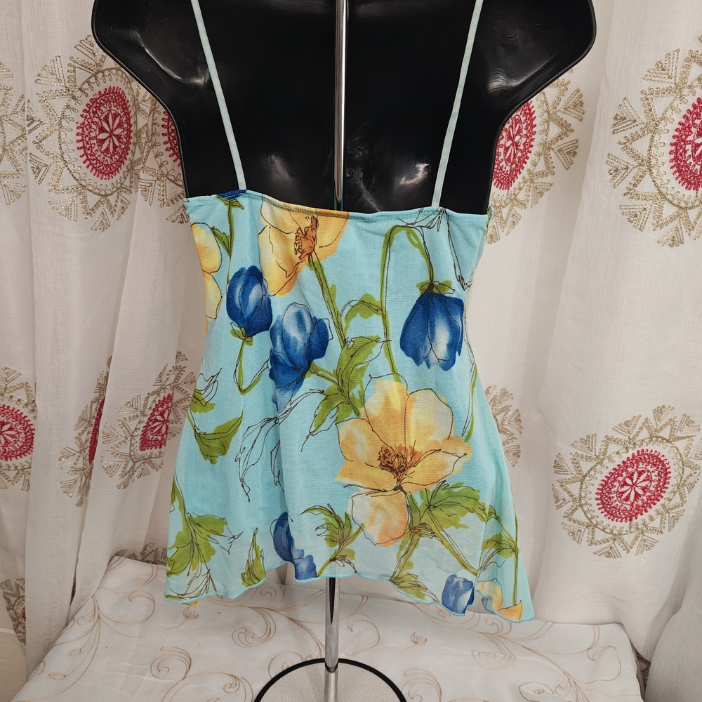 Wet Seal Hawaiian Print Camisole - Blue and Orange - Picture 2 of 3